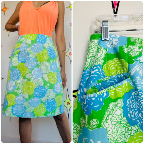 🌸 Vintage 90s Lilly Pulitzer Resort Wear Mini Skirt | Preppy Boho Floral | Size 8