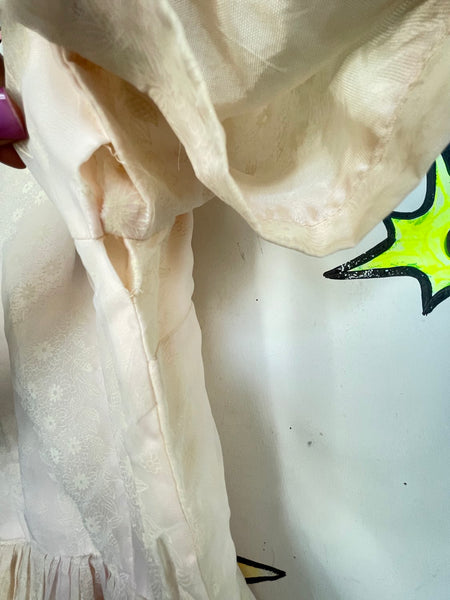1950s Pastel Pink Fit & Flare Twirl Dress Retro Babydoll Distressed Kawaii S/M