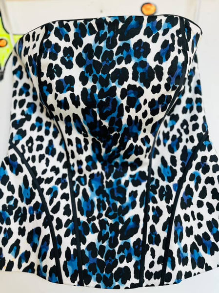 Y2K Leopard Print Corset Bustier Top | Fairy Grunge Emo Indie Sleaze | Size 2