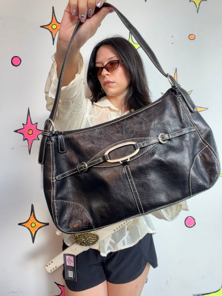 Y2K Franco Sarto Shoulder Bag | Minimalist Vegan Leather Purse