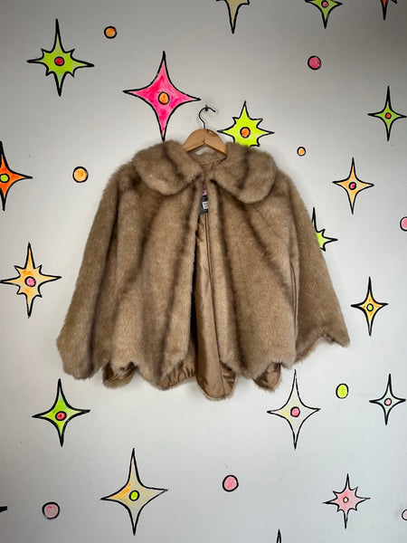 Vintage Fur Stole Cape Old Hollywood Glam Mob Wife 1950s Style