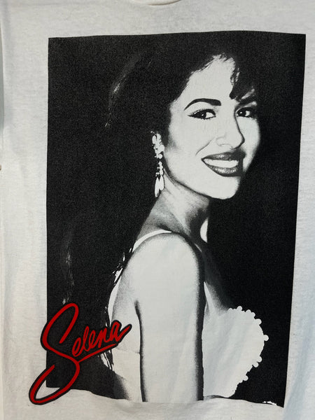 Vintage 90s Y2K Selena Tee – White Iconic Selena Quintanilla T-Shirt – Size S