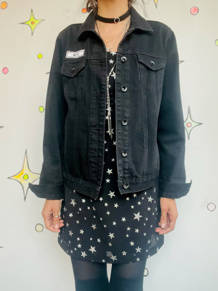 Kiki's Delivery Service Black Denim Jacket Studio Ghibli Witchy Goth Y2K Anime M