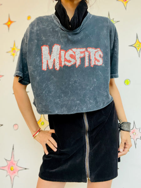 MISFITS Concert Tee - Classic Punk Emo Grunge Cropped T-Shirt Size M/L