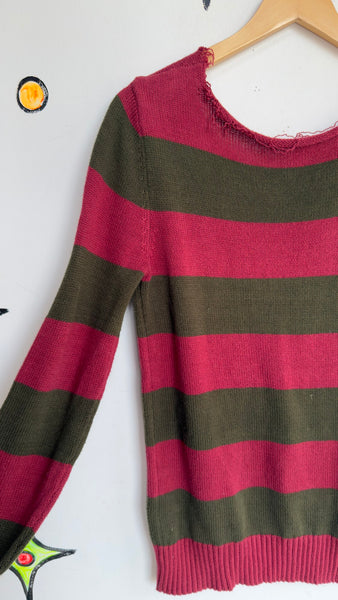 Freddy Krueger Distressed Sweater - Nightmare on Elm Street Costume S/M