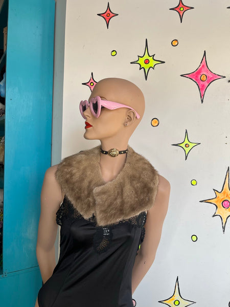 Vintage Fur Stole - Old Hollywood Glam Cottage Noir - Midcentury Cocktail Wrap