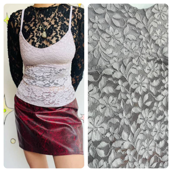 Vintage 90s Lilac Lace Camisole – Pastel Coquette Fairy Grunge Y2K Top – S