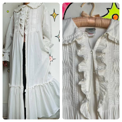 Vintage Laura Ashley Babydoll Nightgown - Cottagecore Victorian Revival - S