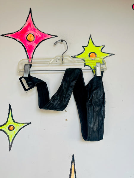 Vintage 1980s Black Soft Leather Waist Cincher Belt – Minimal Wear -S