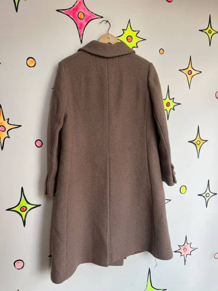 Vintage 50s/60s Wool Double Breasted Coat - Classic Old Hollywood Glam - M / L