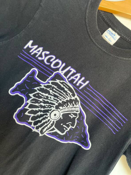 Vintage Souvenir Graphic Baby Tee Black Retro Whimsy Grunge Crop Top T-Shirt XS