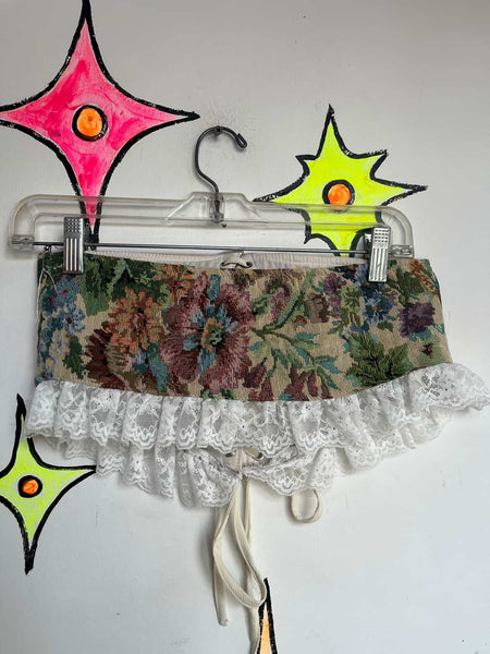 Y2K Tapestry Corset Lace-Up Belt | Waist Cincher | Pirate Fairy Grunge Rococo