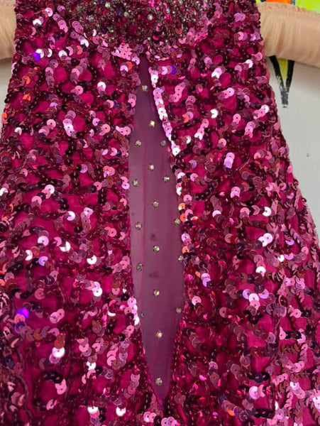 Vintage 80s Pink Sequin Poofy Prom Party Dress – Crinoline Glam Princess Small