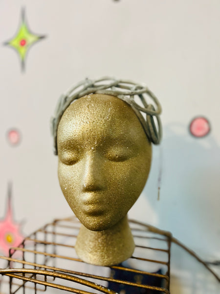 50s Fascinator Hat - Mad Men Era Glamour Velvet Crown | Vintage Medieval Cosplay