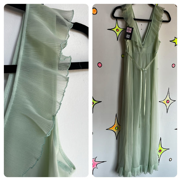 Vintage | Double Layer Chiffon Sheer Babydoll Fairy Grunge Nighty Slip Dress | M