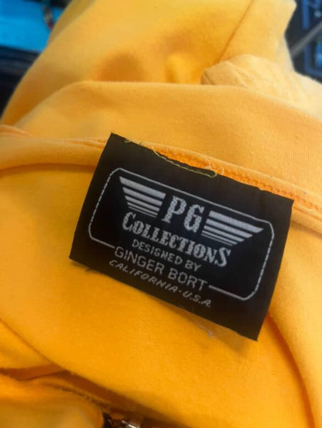 Vintage 80s Bright Yellow Studded Zip-Up Jumpsuit | One Piece Party Outfit | M