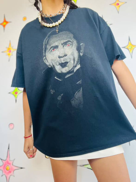 Vintage Bela Lugosi DRACULA T-Shirt - Halloween Horror Vampire Tee - XL