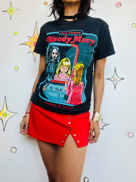 Y2K Bloody Mary Tee – Halloween Mall Goth Horror T-Shirt – Creepy Co. – Size S