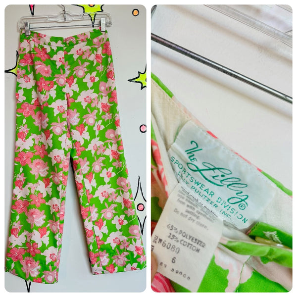 Vintage 60s 70s style MOD Groovy Boho Art Wear Lilly Pulitzer Festival Pants 6
