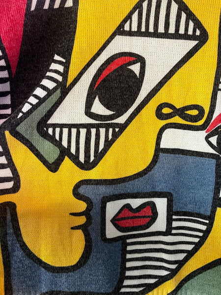 Wearable Art Picasso Cubist Abstract Art Avant-Garde Pullover Sweater - Large