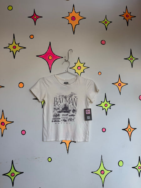 Vintage Batman Baby Tee 90s Superhero T-Shirt Fitted DC Comics Graphic Tee XS