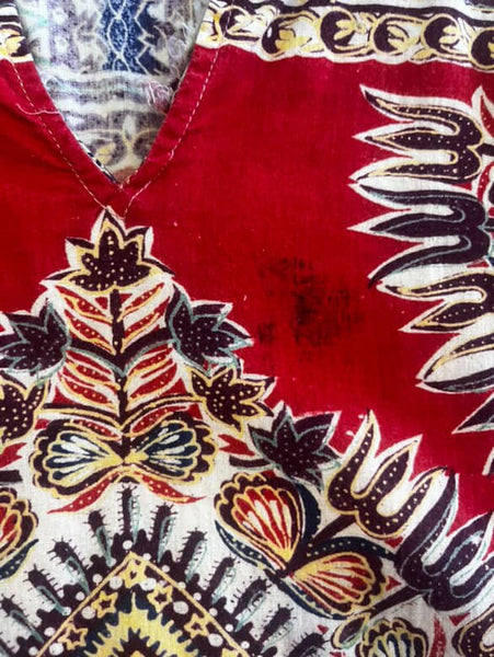 Vintage African Dashiki Maxi Dress - Boho Ethnic Print - Unisex Festival Wear