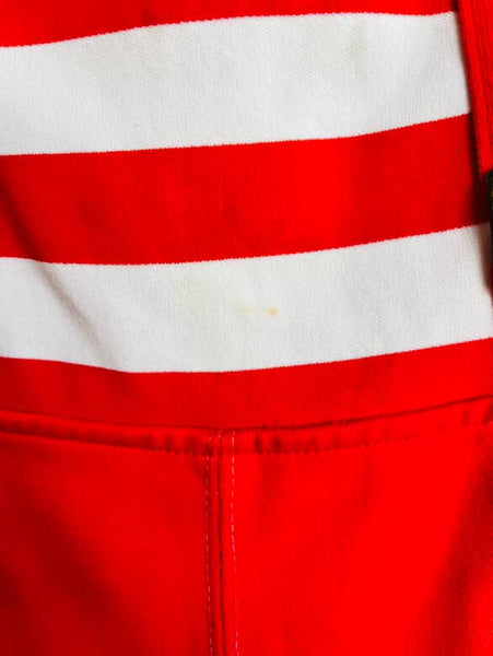 Vintage 50s Red & White Striped Swimsuit Gidget Sailor Nautical Playsuit - S