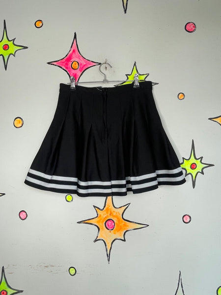 Black Pleated Cheer Skirt | Emo Mall Goth Dark Academia Mini Skirt XS/S