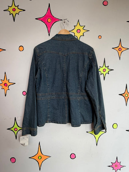 Y2K Tailored Fitted Denim Blazer Jacket Indie Sleaze | L/XL
