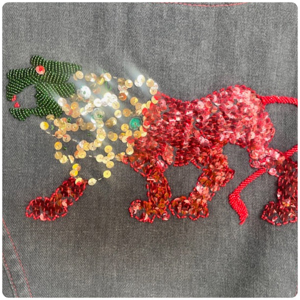 Vintage 60s 70s | Vintage Cropped Western Boho Fittled Beaded Denim Vest | S