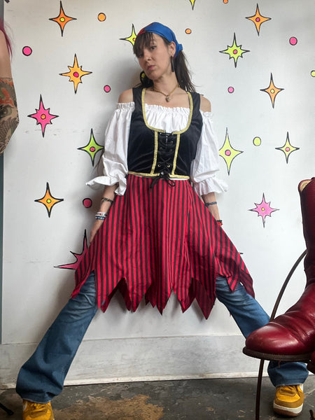 Halloween Pirate Costume Dress Renaissance Festival Piratecore Cosplay Outfit SM