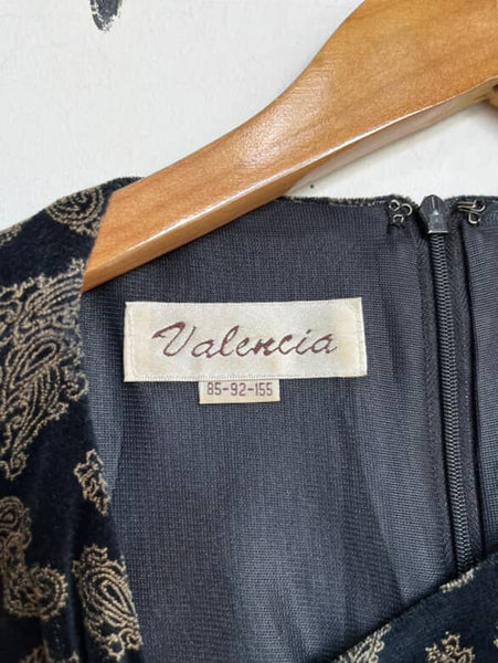 Vintage 90s Does 60s Paisley Velvet Mini Dress - Mod Boho Grunge Party Dress - S/M