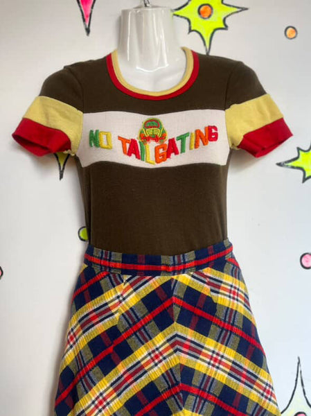 Vintage 70s “No Tailgating” Retro Ringer Tee - Retro - Child Size L - Women's S