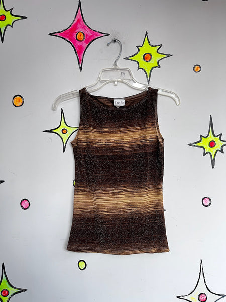 Vintage 90s Y2K Glitter Stretchy Fairy Cyber Grunge Boho - McBling GlamTop - S