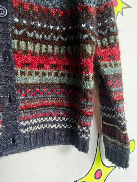 Vintage 90s Chunky Knit Sweater Dressbarn Retro Cozy Grunge Oversized Cardigan M
