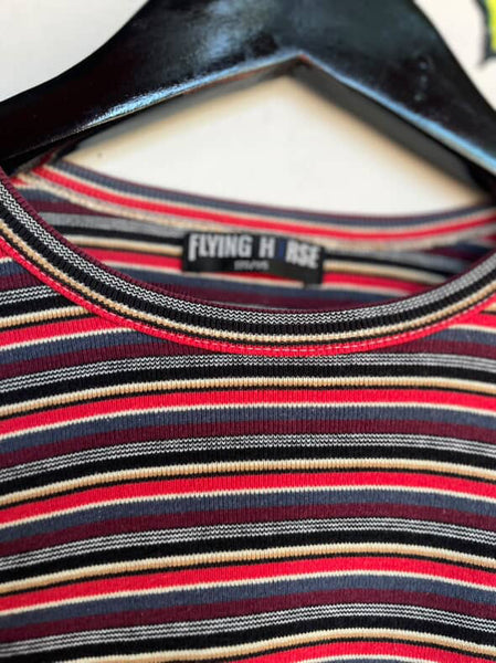 Vintage 90s Striped Fairy Grunge Baby Tee - Chucky Doll Cosplay - Small