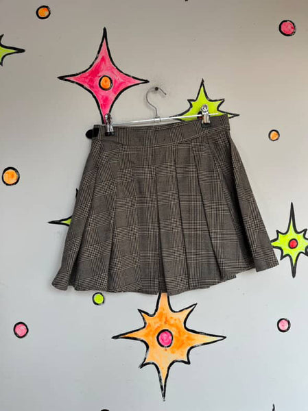 Vintage 90s Y2K Plaid Tartan Pleated Mini Skirt Grunge Emo Schoolgirl Skirt XS