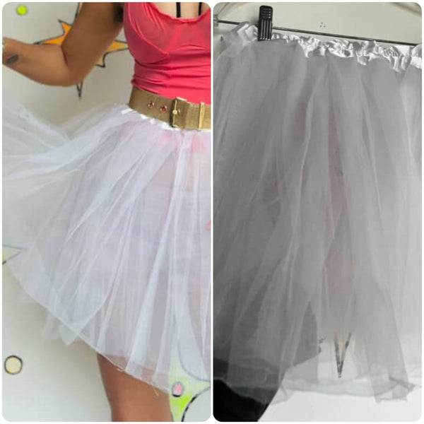 Vintage 80s | Carrie Bradshaw Y2K Extra Full Mini Skirt Crinoline TuTu | Babydoll