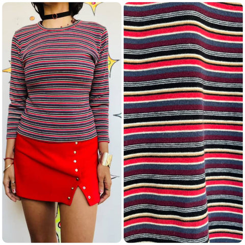 Vintage 90s Striped Fairy Grunge Baby Tee - Chucky Doll Cosplay - Small