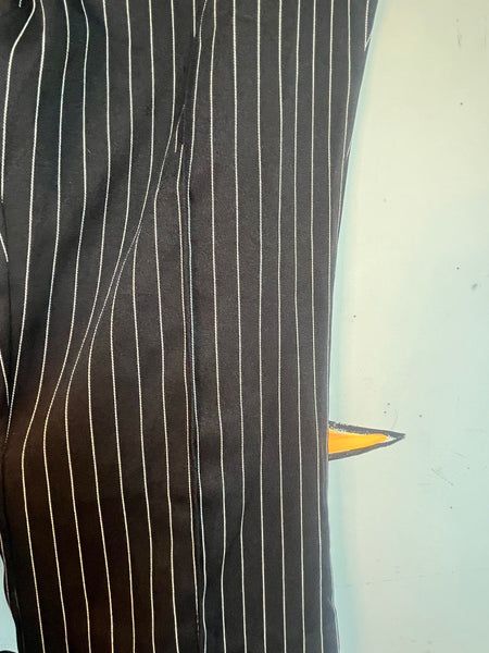 Y2K Pinstripe Mall Goth Pants Low Rise Buckle Punk Grunge Trousers S/M