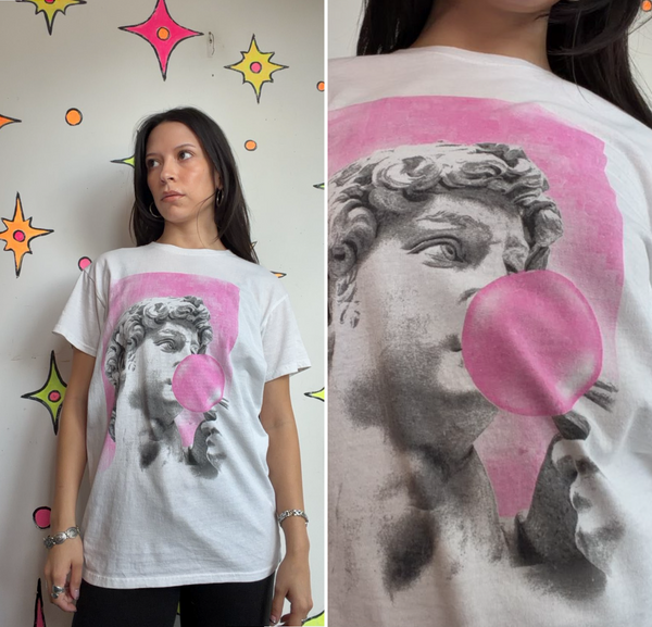 David Pop Art Graphic T-Shirt | Modern Art Museum Aesthetic Streetwear Tee M
