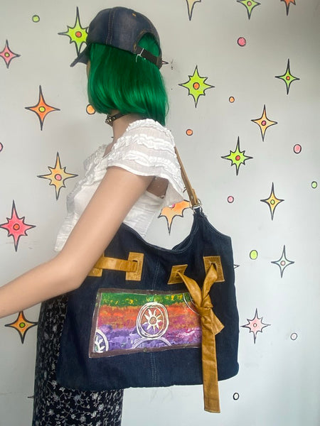 90s Denim Coffee House Tote Bag Central Perk Vibes Indie Sleaze Grunge