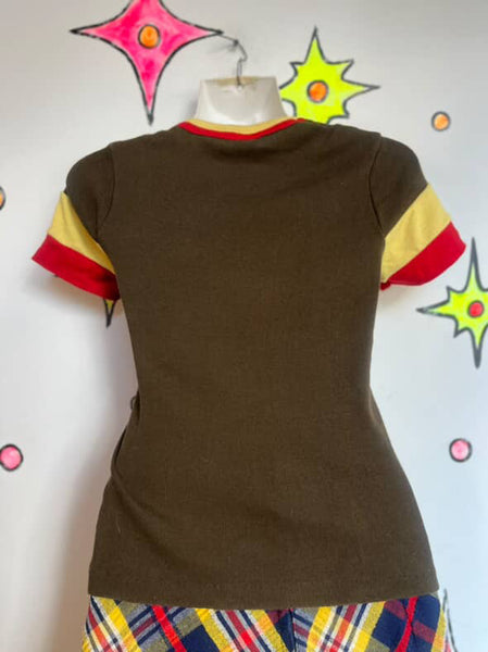 Vintage 70s “No Tailgating” Retro Ringer Tee - Retro - Child Size L - Women's S