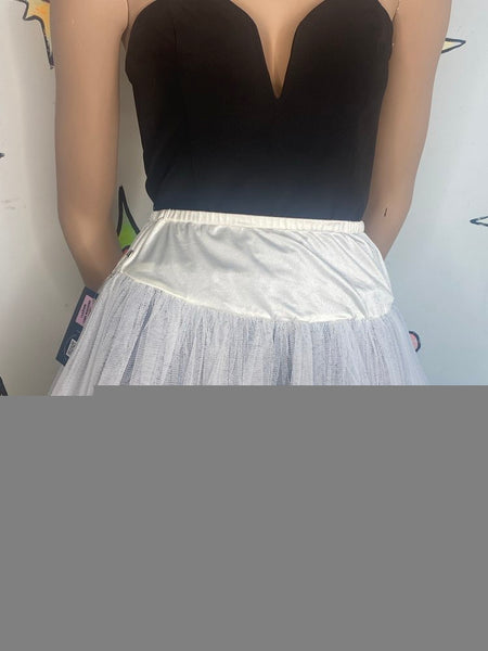 Y2K White Tulle Crinoline Tutu Cupcake Skirt Lolita Balletcore Steampunk S