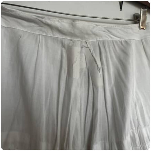 Antique 1910s White Cotton Edwardian Rococo Coquette Petticoat Slip Lawn Skirt