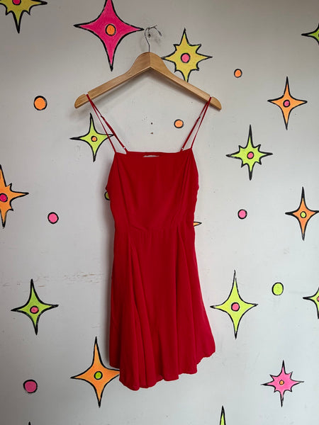 Urban Outfitters Crimson Red Mini Dress Casual Day to Night Babydoll Coquette S