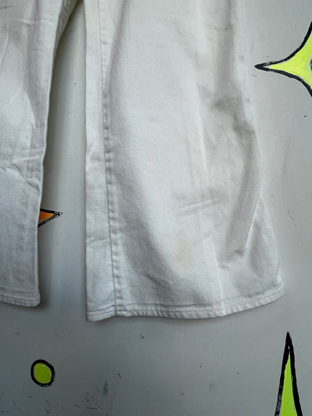 White Sailor Pants High Waist Wide Leg Trousers Nautical George Washington SM
