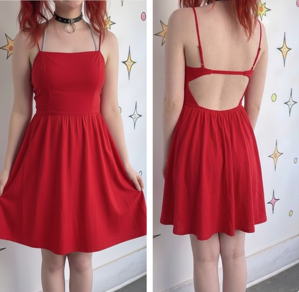 Urban Outfitters Crimson Red Mini Dress Casual Day to Night Babydoll Coquette S