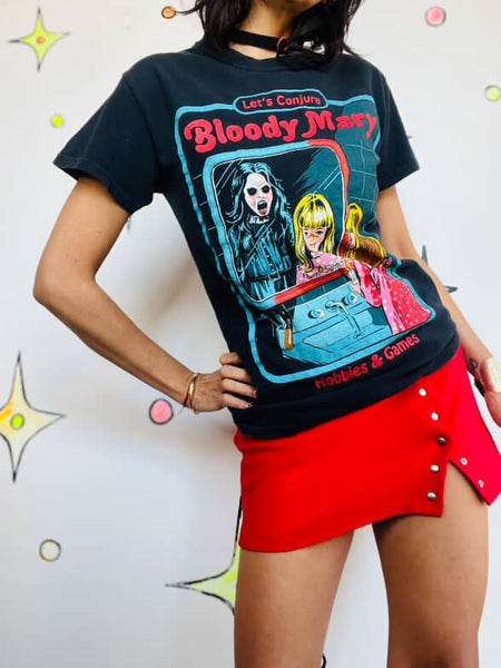 Y2K Bloody Mary Tee – Halloween Mall Goth Horror T-Shirt – Creepy Co. – Size S