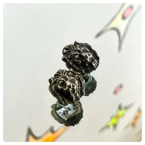 Vintage Lion Earrings - Leo Zodiac Statement Jewelry - Silver Tone